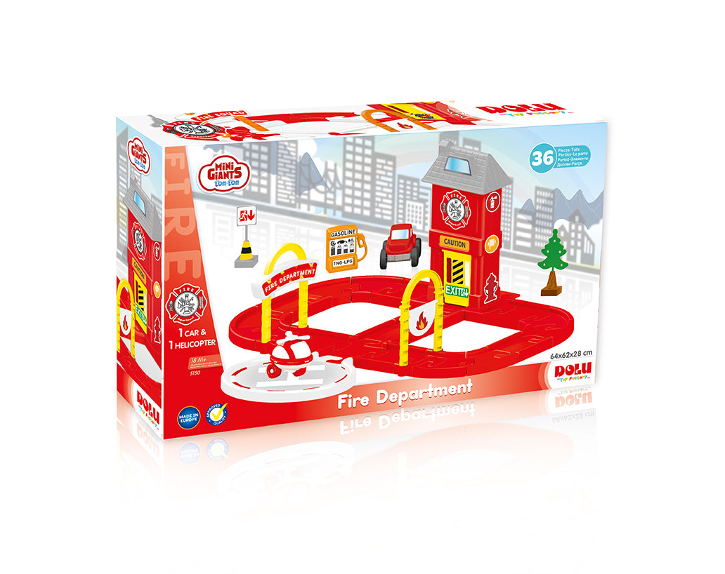 36 Piece Children'S Police & Fire Emergency Department Car & Helicopter Play Set